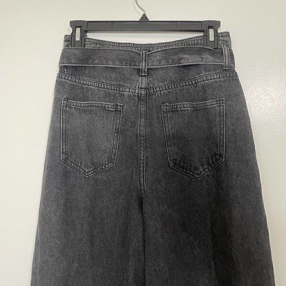 NWT Kittenish Black Wash High waist Straight leg Belted denim Jeans size US 27 - Picture 4 of 8